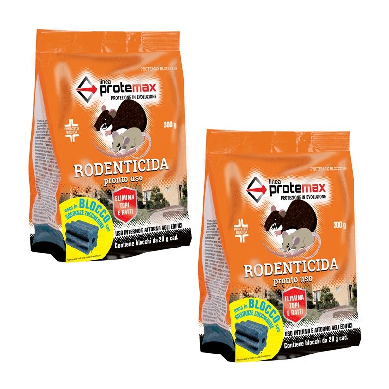 Protemax 2x Veleno per topi ratti Esca topicida ratticida cubetti B...