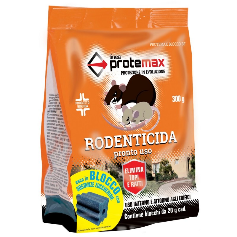 Protemax 2x Veleno per topi ratti Esca topicida ratticida cubetti B...
