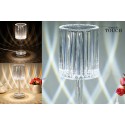 LAMPADA TAVOLO LED RICARICABILE 3 TONALITA' DI LUCE EFFETTO CRISTALLO TOUCH