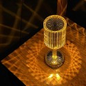 LAMPADA TAVOLO LED RICARICABILE 3 TONALITA' DI LUCE EFFETTO CRISTALLO TOUCH