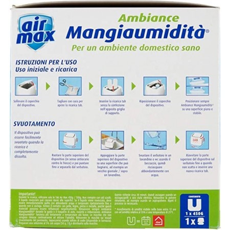 Air Max Ambience Mangia Umidità Ambiente Domestico con Magnete di Ricarica 450g
