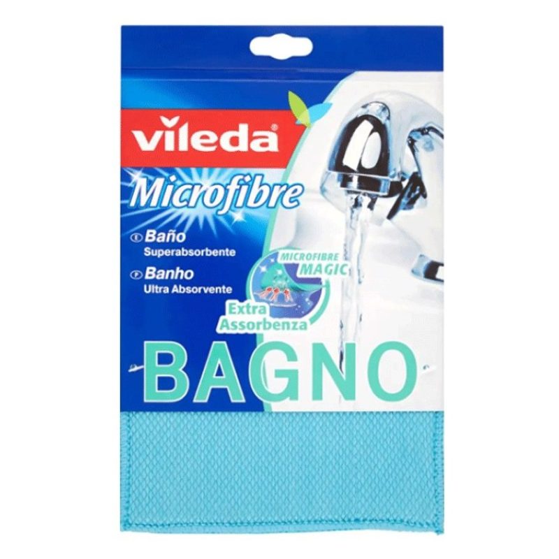 Vileda 2x Vileda Panno Microfibra Bagno lava superfici 23x17cm puli...