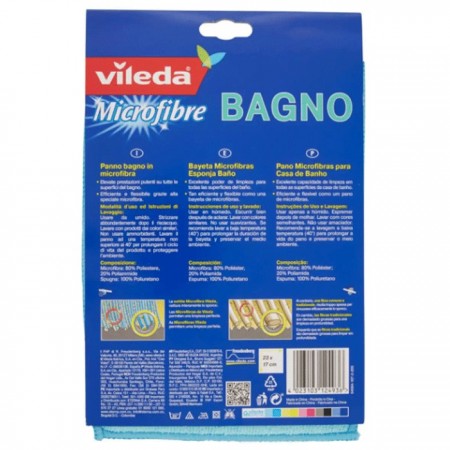 2x Vileda Panno Microfibra Bagno lava superfici 23x17cm pulizia extra assorbente