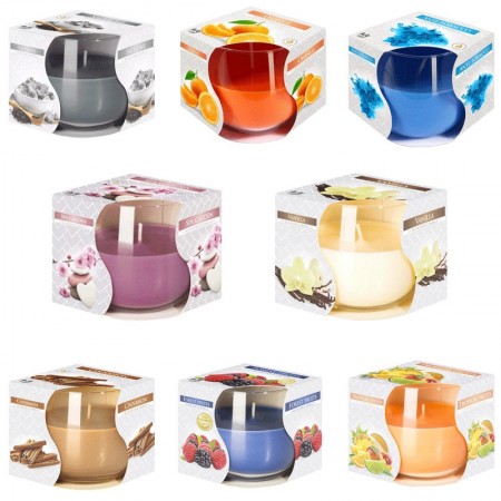 6x CANDELA PROFUMATA PER AMBIENTE CASA 24 ORE IN VETRO 130g Fragranza aromatica