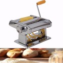 Macchina manuale per pasta in acciaio con 6 spessori di sfoglia e morsetto