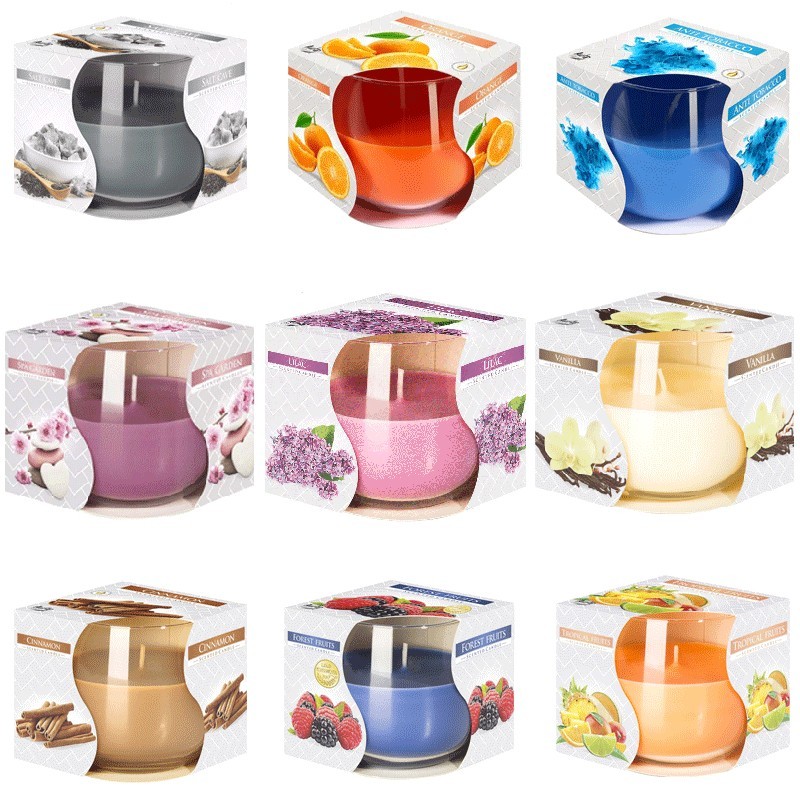 6x CANDELA PROFUMATA PER AMBIENTE CASA 24 ORE IN VETRO 130g Fragranza aromatica