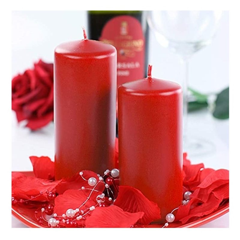 Lumar SET 12 CANDELE CANDELA LUMINI VERA CERA Frutti di Bosco ROSSO...