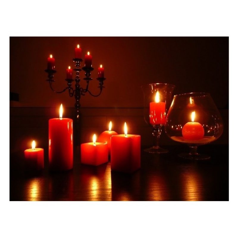 Lumar SET 12 CANDELE CANDELA LUMINI VERA CERA Frutti di Bosco ROSSO...