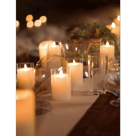 SET 12 CANDELE CANDELA LUMINI IN VERA CERA BIANCHE AL COCCO DECORAZIONE 12X6 CM