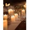 SET 12 CANDELE CANDELA LUMINI IN VERA CERA BIANCHE AL COCCO DECORAZ...