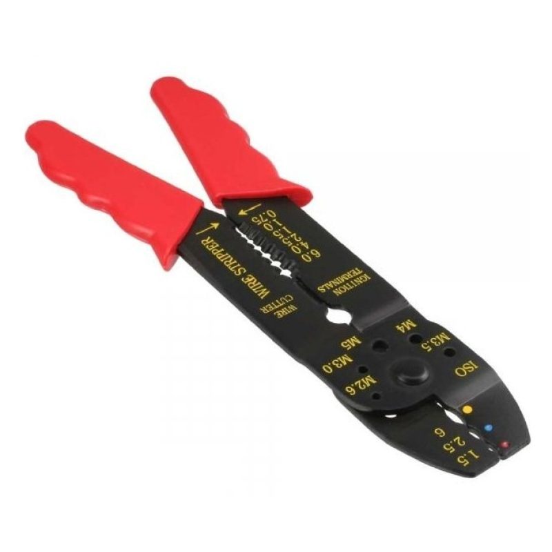 Pinza crimpatrice spellafili cavi elettricista a 4 vie con 60 terminali faston