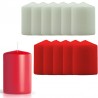 Lumar SET 12 CANDELE INODORE BIANCHE ROSSE CERO MOCCOLO CANDELA DEC...