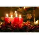 SET 12 CANDELE INODORE BIANCHE ROSSE CERO MOCCOLO CANDELA DECORAZIONE 100X70 MM