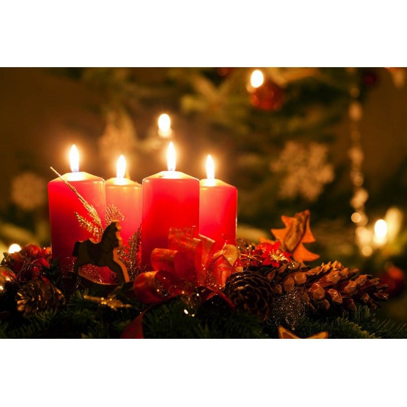 Lumar SET 12 CANDELE INODORE BIANCHE ROSSE CERO MOCCOLO CANDELA DEC...