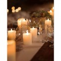 SET 12 CANDELE INODORE BIANCHE ROSSE CERO MOCCOLO CANDELA DECORAZIONE 100X70 MM