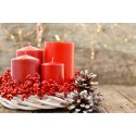 SET 12 CANDELE INODORE BIANCHE ROSSE CERO MOCCOLO CANDELA DECORAZIONE 100X70 MM
