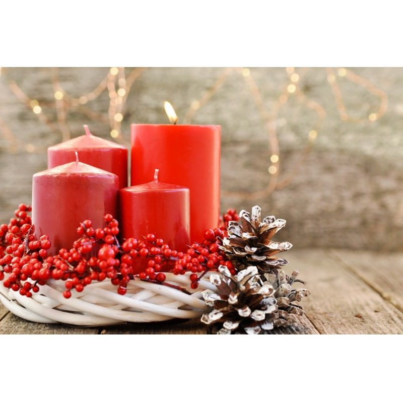 Lumar SET 12 CANDELE INODORE BIANCHE ROSSE CERO MOCCOLO CANDELA DEC...