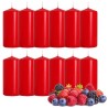 Lumar SET 12 CANDELE CANDELA LUMINI VERA CERA Frutti di Bosco ROSSO...