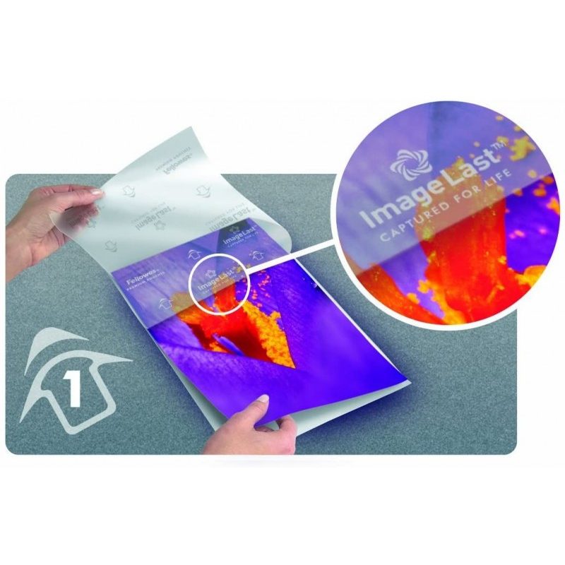 Fellowes 100 pouches ENHANCE 80 micron A4 Fellowes Pouches Di Plast...