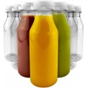 Set 12 Bottiglia Succo plastica trasparente bottiglie 250/330ml/1L con tappo