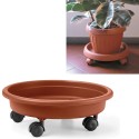 SOTTOVASO con RUOTE PLASTICA colore TERRACOTTA FIORIERA PLASTICA vari diametri