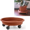 Bama SOTTOVASO con RUOTE PLASTICA colore TERRACOTTA FIORIERA PLASTI...
