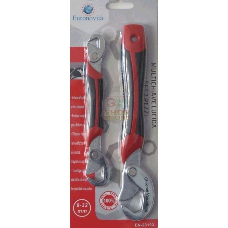 set 2 multichiave universale varie misure bulloni dadi chiave inglese 9-32 MM