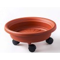 SOTTOVASO con RUOTE PLASTICA colore TERRACOTTA FIORIERA PLASTICA vari diametri