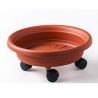 Bama SOTTOVASO con RUOTE PLASTICA colore TERRACOTTA FIORIERA PLASTI...