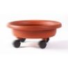 Bama SOTTOVASO con RUOTE PLASTICA colore TERRACOTTA FIORIERA PLASTI...