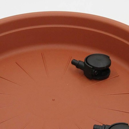 SOTTOVASO con RUOTE PLASTICA colore TERRACOTTA FIORIERA PLASTICA vari diametri