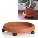 BAMA SOTTOVASO Tondo con RUOTE in PLASTICA TERRACOTTA Fioriera Giardino esterno