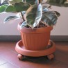 Bama BAMA SOTTOVASO Tondo con RUOTE in PLASTICA TERRACOTTA Fioriera...