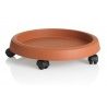 Bama BAMA SOTTOVASO Tondo con RUOTE in PLASTICA TERRACOTTA Fioriera...