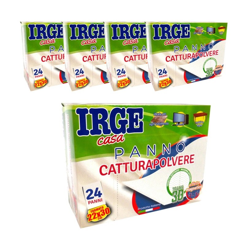 120 Panni Veline cattura polvere peli Capelli elettrostatico 22x30 Goffrato IRGE