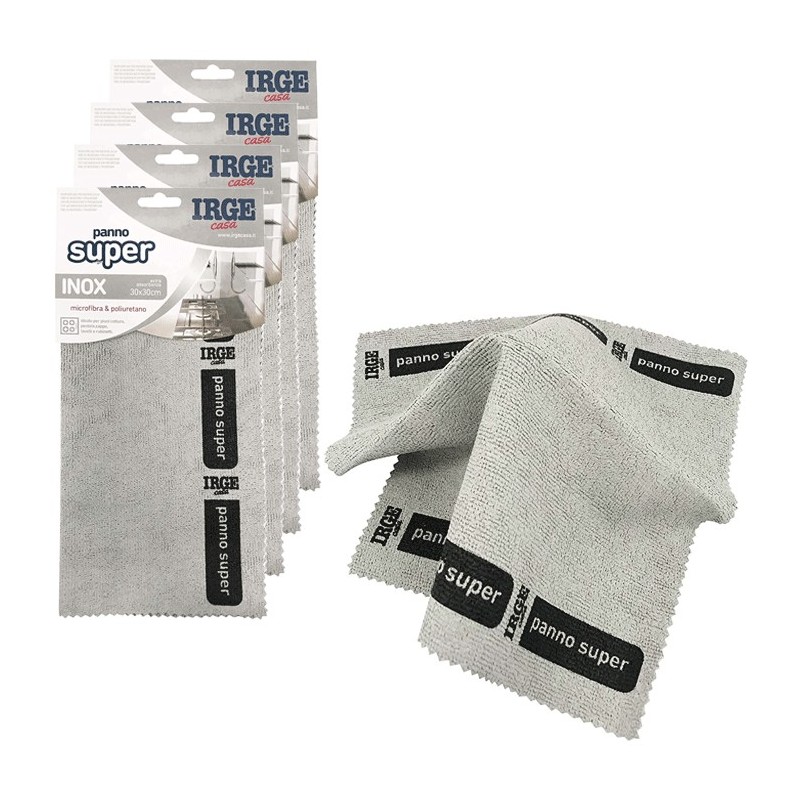 4x Panno In Microfibra 30x30cm Pulizia per Acciaio Inox Piano cottura lavelli
