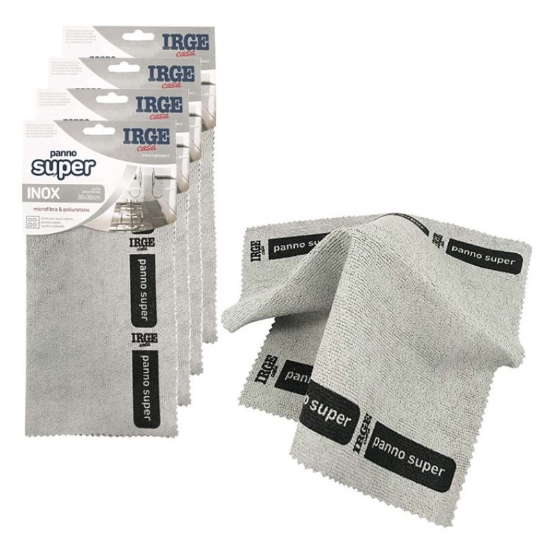 IRGE 4x Panno In Microfibra 30x30cm Pulizia per Acciaio Inox Piano ...