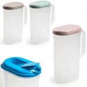 Caraffa da 2lt Brocca per Acqua, Bibite, in Plastica con Coperchio colorato casa