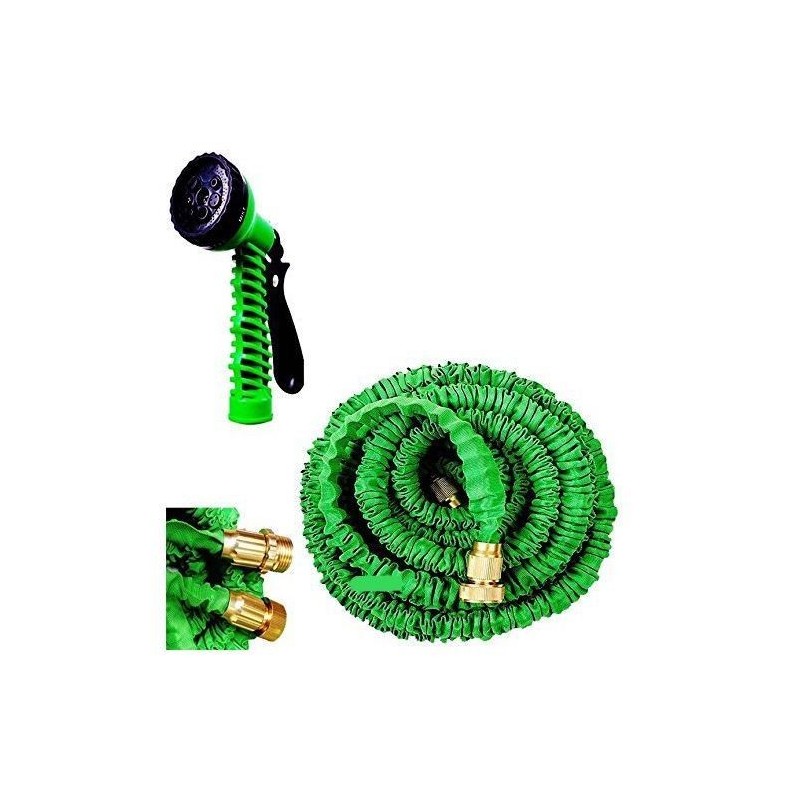 Tubo irrigazione da giardino allungabile elastico estensibile pistola multigetto 45m