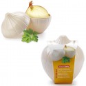 2x CONTENITORE SALVA ODORE PORTA CIPOLLA FRESCHEZZA 12x11CM PLASTICA FRIGO