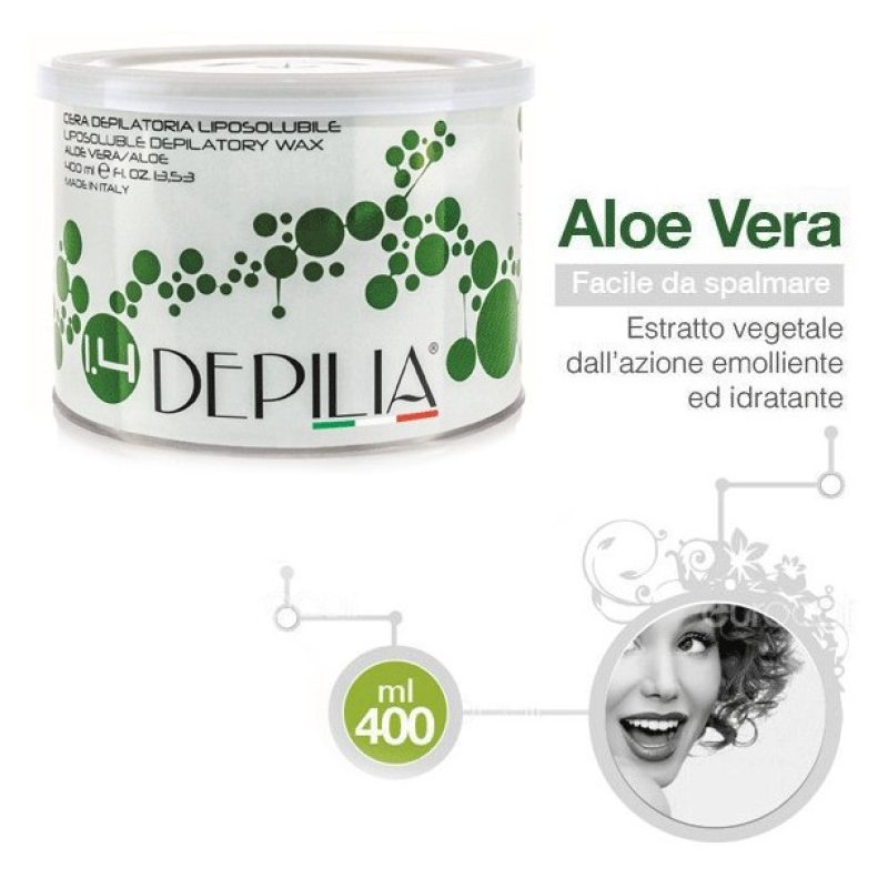 Depilia 2X DEPILIA CERA DEPILATORIA IN BARATTOLO LIPOSOLUBILE 400 M...