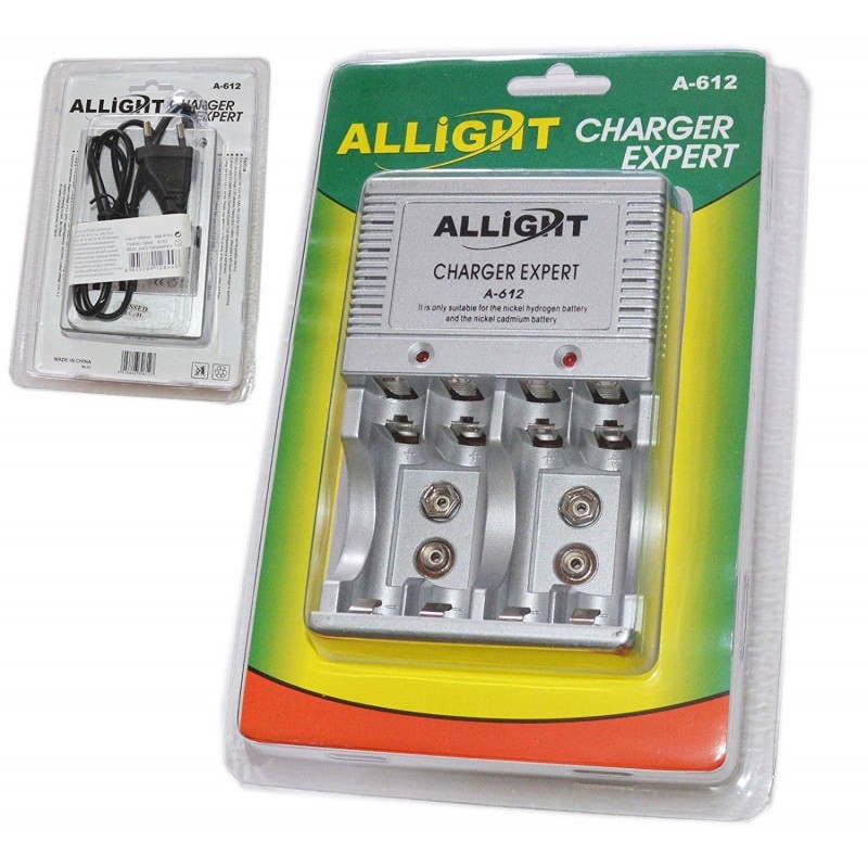 Caricabatterie carica caricatore batterie stilo ricaricabili pile AA AAA 9V