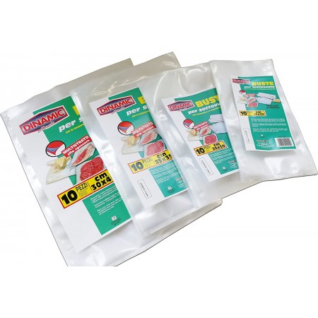 100X BUSTE SOTTOVUOTO GOFFRATE PER ALIMENTI 15x25/20x30/25x35/30x40 CM SACCHETTI