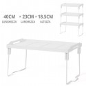 RIPIANO PIANO RICHIUDIBILE IN PLASTICA BIANCO CUCINA MENSOLA PIEGHEVOLE SCAFFALE