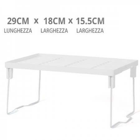 RIPIANO PIANO RICHIUDIBILE IN PLASTICA BIANCO CUCINA MENSOLA PIEGHEVOLE SCAFFALE