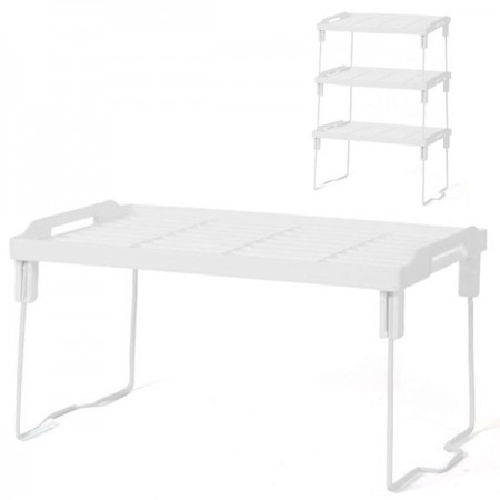 RIPIANO PIANO RICHIUDIBILE IN PLASTICA BIANCO CUCINA MENSOLA PIEGHEVOLE SCAFFALE