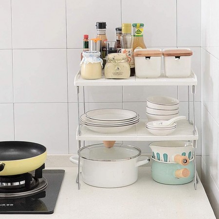 RIPIANO PIANO RICHIUDIBILE IN PLASTICA BIANCO CUCINA MENSOLA PIEGHEVOLE SCAFFALE
