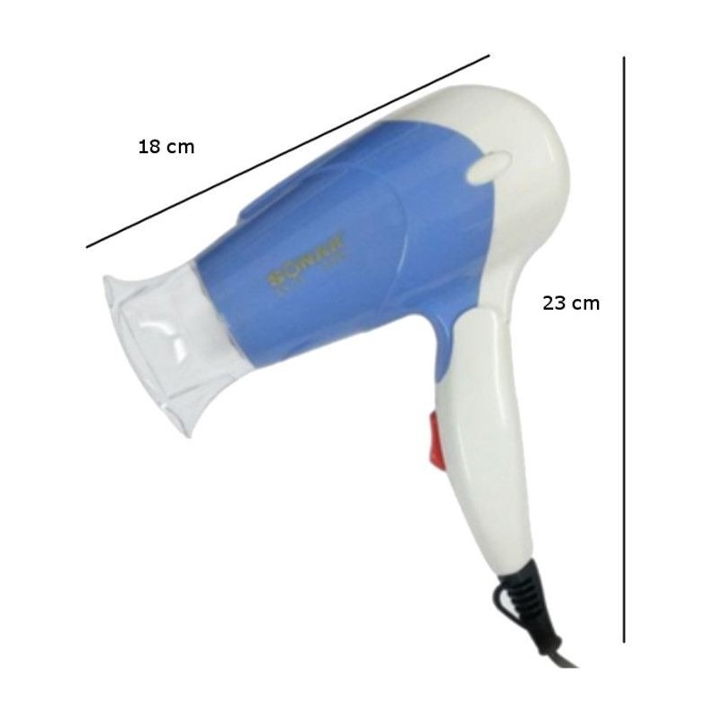 Mini asciugacapelli da viaggio sonar 1200w vacanze valigia due colori portatile