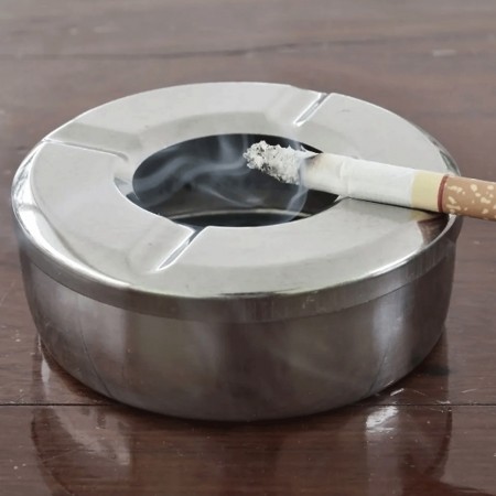 6x PORTACENERE IN ACCIAIO ROTONDO PER BAR PUB RISTORANTE ESTERNO POSACENERE