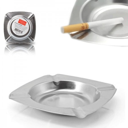 Set 12 Posacenere In Metallo Da Tavolo Pub Ashtray Portacenere Quadrato acciaio